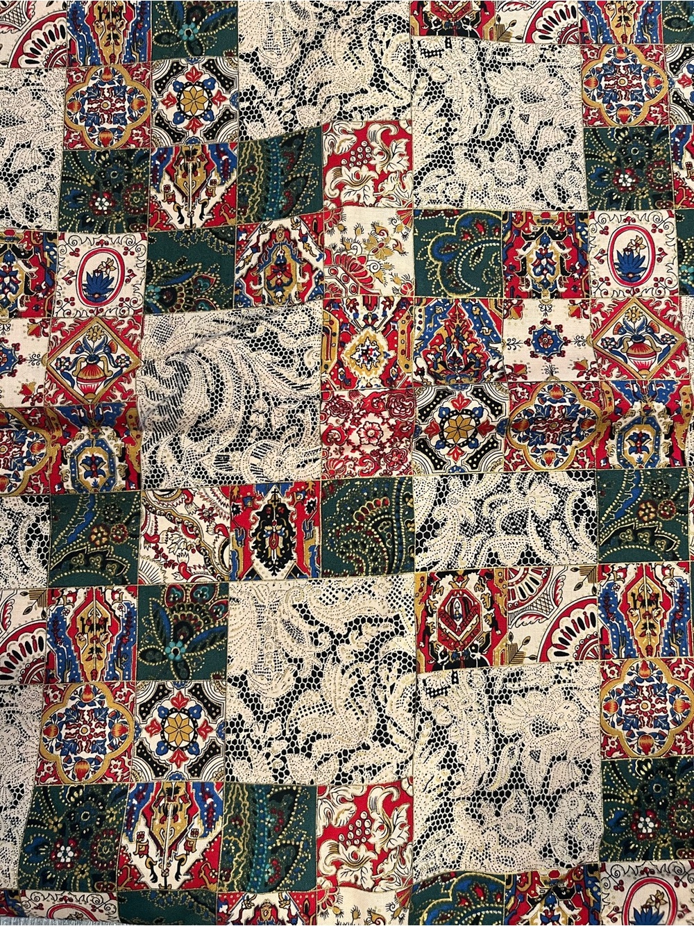 Alhambra Collection Fabri-Quilt  Fabric Panel Victorian Style Floral Patchwork